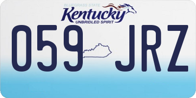 KY license plate 059JRZ