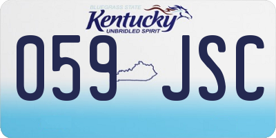 KY license plate 059JSC