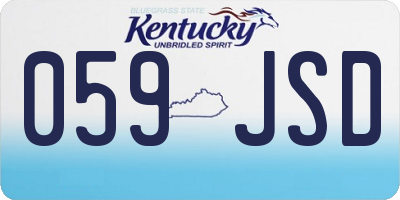 KY license plate 059JSD