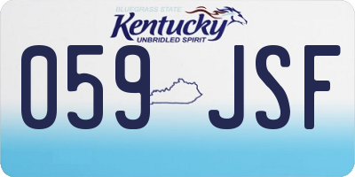 KY license plate 059JSF