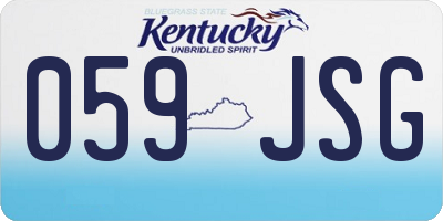 KY license plate 059JSG