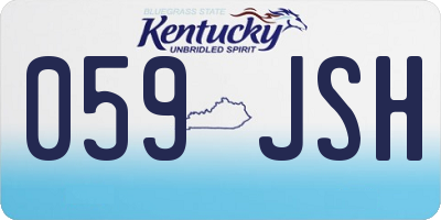 KY license plate 059JSH