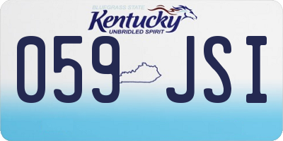 KY license plate 059JSI