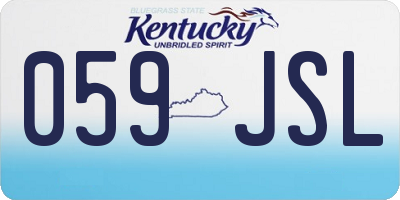 KY license plate 059JSL