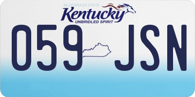 KY license plate 059JSN