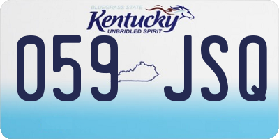 KY license plate 059JSQ