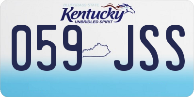 KY license plate 059JSS