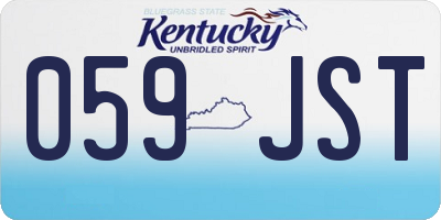 KY license plate 059JST