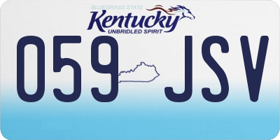 KY license plate 059JSV