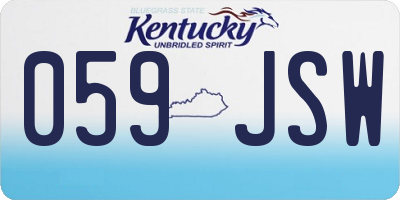 KY license plate 059JSW
