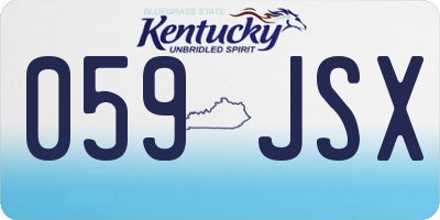 KY license plate 059JSX