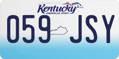 KY license plate 059JSY