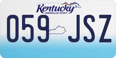 KY license plate 059JSZ
