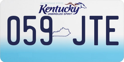 KY license plate 059JTE
