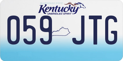 KY license plate 059JTG