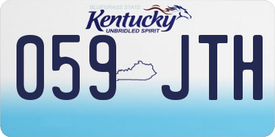 KY license plate 059JTH