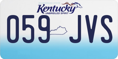 KY license plate 059JVS