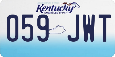 KY license plate 059JWT