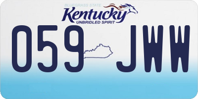KY license plate 059JWW