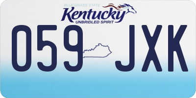 KY license plate 059JXK