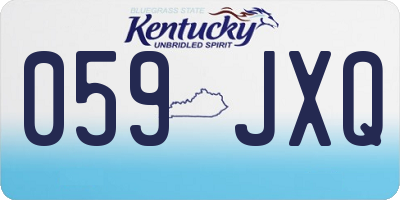 KY license plate 059JXQ