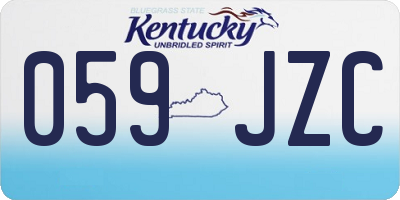 KY license plate 059JZC