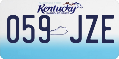 KY license plate 059JZE
