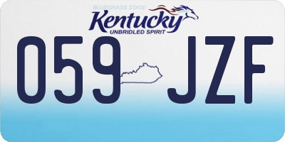 KY license plate 059JZF