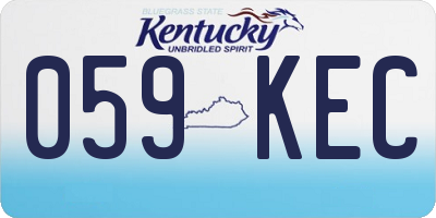 KY license plate 059KEC