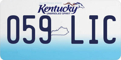 KY license plate 059LIC