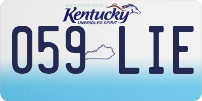 KY license plate 059LIE