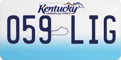 KY license plate 059LIG