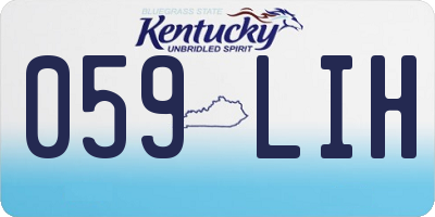 KY license plate 059LIH