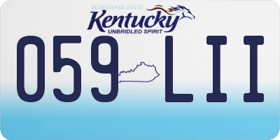 KY license plate 059LII