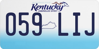 KY license plate 059LIJ
