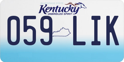 KY license plate 059LIK