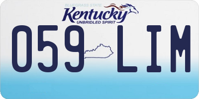 KY license plate 059LIM