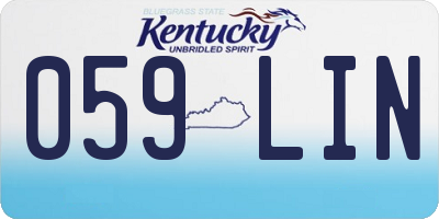 KY license plate 059LIN
