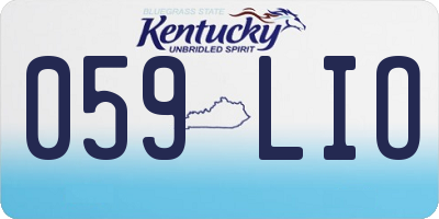 KY license plate 059LIO