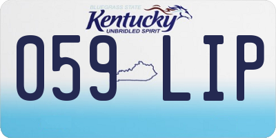 KY license plate 059LIP
