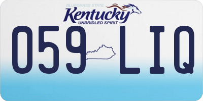 KY license plate 059LIQ