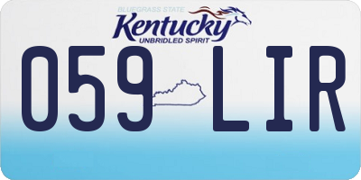 KY license plate 059LIR