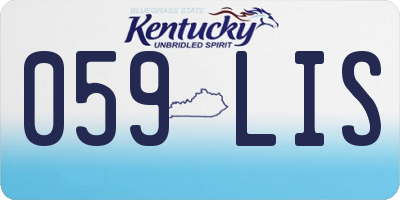 KY license plate 059LIS