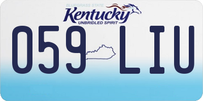 KY license plate 059LIU