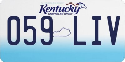 KY license plate 059LIV