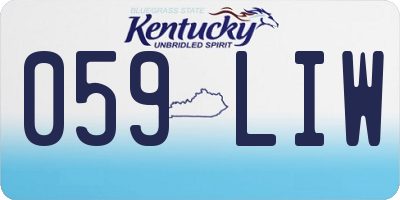 KY license plate 059LIW