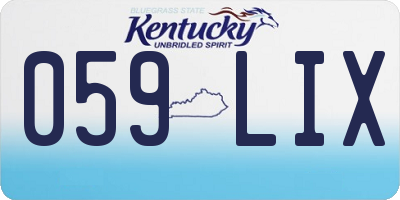 KY license plate 059LIX