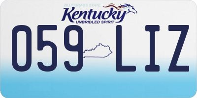KY license plate 059LIZ