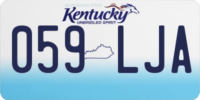 KY license plate 059LJA