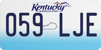 KY license plate 059LJE